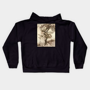 The Old Woman in the Wood by Arthur Rackham Kids Hoodie